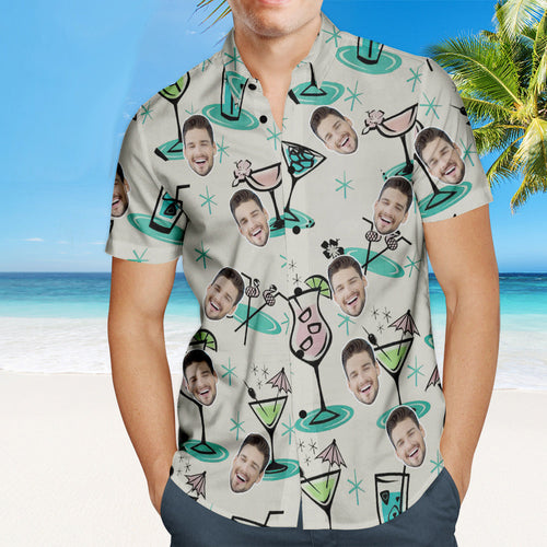 Custom Cocktail Party Hawaiian Shirt Personalized Face Shirt