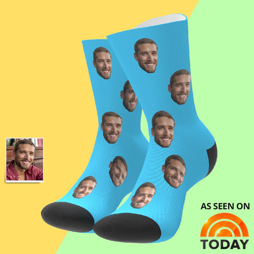 Printed In AU CustomFace Socks Add Pictures and Name My Face Socks