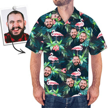 Custom Face All Over Print Hawaiian Shirt Flamingo Flowers And leaves - myfacesocks