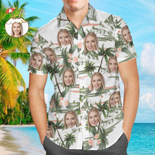 Custom Face Personalized Hawaiian Shirt All Over Print Coconut Tree