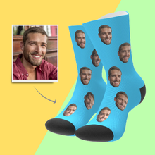 Christmas Gifts , Custom Face Socks Add Name And Pictures Breathable Soft Socks - Colorful