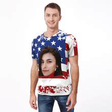Custom Face American Flag T-shirt - MyfaceTshirt
