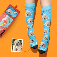 Gift for Men, Custom Face Socks With Your Text Personalized Dog Socks
