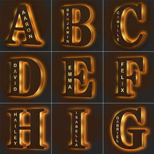 Custom Woodcut Alphabet Wall Light Night Light