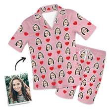 Customized Photo Short Sleeved Pyjamas Home Pyjamas-Hearts