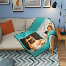 Photo Blanket Personalized Pets Fleece with 2 Photos - MyFaceSocksAU