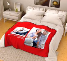 Personalized Perfect Love with 2 Photos Fleece Custom Blanket - MyFaceSocksAU