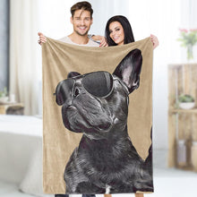 Custom Dog Blankets Personalized  Pet Fleece Blanket Painted Art Portrait