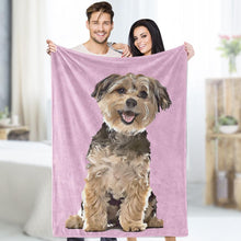 Custom Dog Blankets Personalized Pet Photo Fleece Personalised Blanket Painted Art Portrait