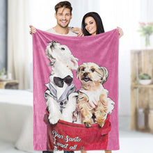 Custom Dog Blankets Personalized Pet Photo Fleece Personalised Blanket Painted Art Portrait