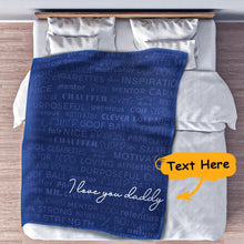 Custom Blankets Personalized Fleece Blanket With Your Text I Love Dad