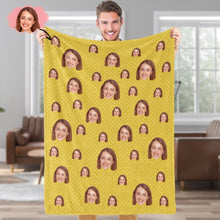Custom Face Blankets Personalized Fleece Blanket Gifts For Family Polka