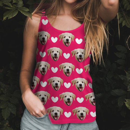 Custom Tank Top Photo Gym Tank Shirt - Lovely Heart Dog
