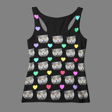 Custom Tank Top Photo Gym Tank Shirt - Colorful Heart Cat