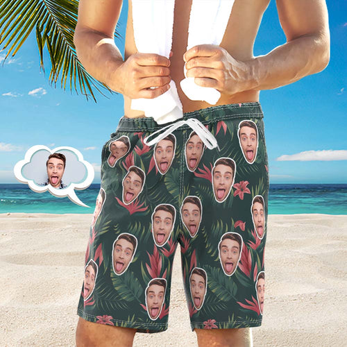 Custom Men's Swim Trunks Water Shorts Hawaiian Swimsuit For Him Unique Gift