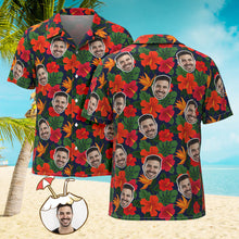Custom Men's Shirt Face All Over Print Hawaiian Shirt Hibiscus Gifts - MyFaceSocksAu