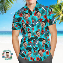 Custom Men's Shirt Face All Over Print Hawaiian Shirt Shark - MyFaceSocksAu
