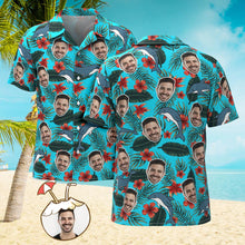 Custom Men's Shirt Face All Over Print Hawaiian Shirt Shark - MyFaceSocksAu