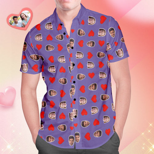 Custom Face Hawaiian Shirt All Over Print Men's Shirt Couple matching