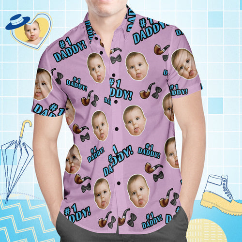 Custom Face Hawaiian Shirt All Over Print Men's Shirt #1 Daddy