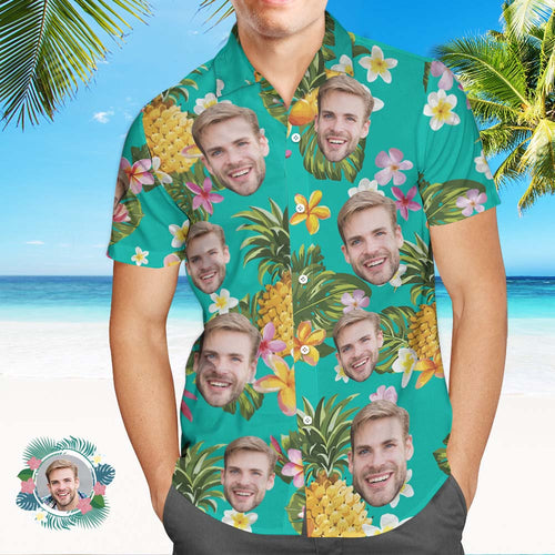 Custom Photo Hawaiian Shirt Couple Outfit Parent-child Wears Face Hawaiian Shirt Gift - MyFaceSocksAu