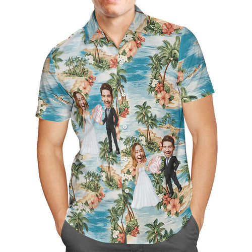 Custom Hawaiian Shirt Personalized Wedding Hawaiian Shirt Best Wedding Gift - MyFaceSocksAu