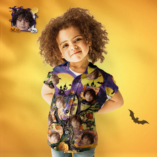 Kid's Custom Face Halloween Style Personalized Hawaiian Shirt - MyFaceSocksAu