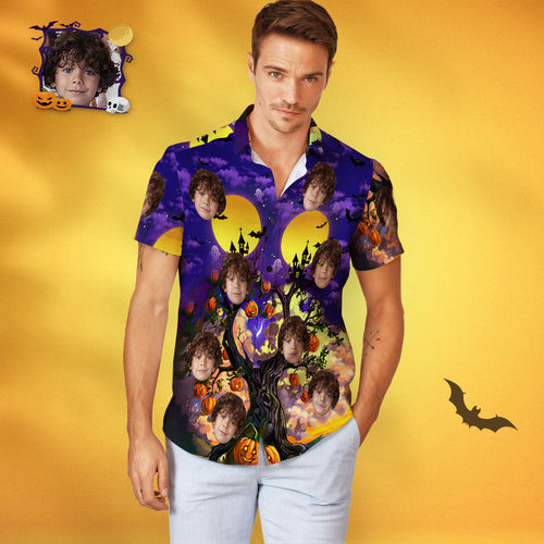 Men's Custom Face Halloween Style Personalized Hawaiian Shirt - MyFaceSocksAu