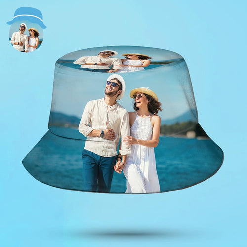 Custom Bucket Hat Unisex Photo Bucket Hat Personalize Wide Brim Outdoor Summer Cap Hiking Beach Sports Hats Gift for Lover