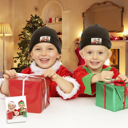 Custom Knit Hat Personalized Unisex Winter Photo Hats Beanie Hats Christmas Gift for Kids - MyFaceSocksAu