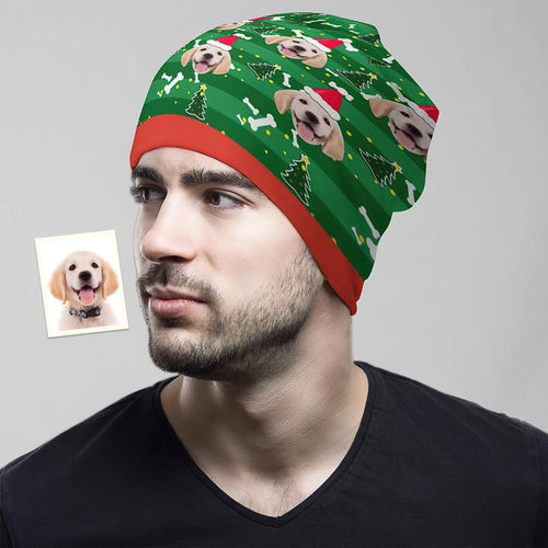 Custom Full Print Pullover Cap Personalized Photo Beanie Hats Christmas Gift for Him - Cute Dog - MyFaceSocksAu