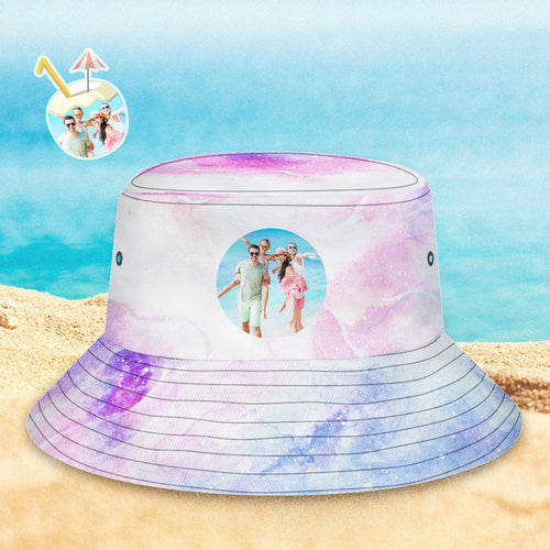 Custom Bucket Hat Unisex Face Bucket Hat Personalized Wide Brim Outdoor Summer Cap Hiking Beach Sports Hats Tie Dye