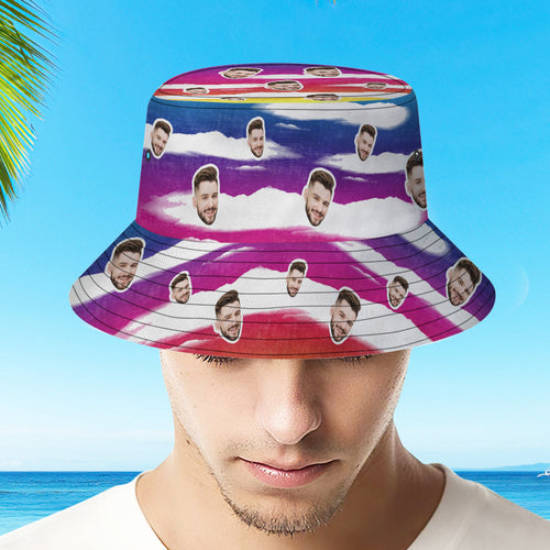 Custom Bucket Hat Unisex Face Bucket Hat Personalized Wide Brim Outdoor Summer Cap Hiking Beach Sports Hats Tie Dye Multicolor - MyFaceSocksAu