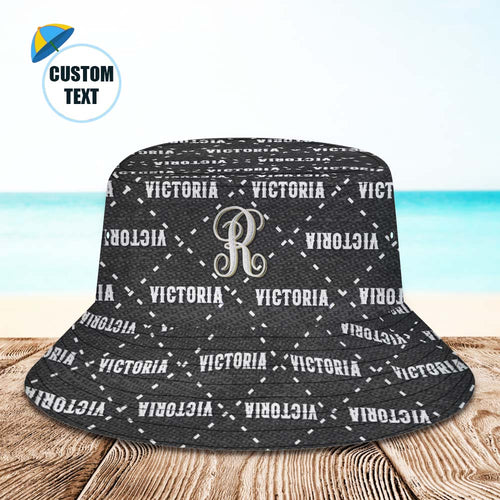 Custom Bucket Hat Unisex Black Plaid Fisherman Hat Personalised Your Name - MyFaceSocksAu