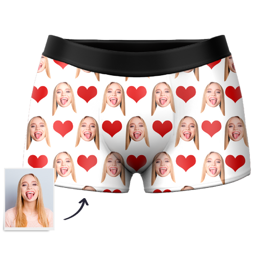 Custom Face Boxers Shorts 3D Preview- Heart