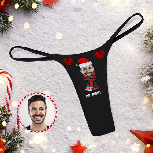 Custom Face on Women's Underwear Thongs Panty Christmas Gift - Mr.Right - MyFaceSocksAu