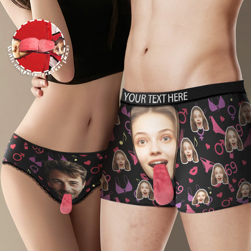 Custom Face Underwear Personalized Magnetic Tongue Underwear Valentine's Gifts - MyFaceSocksAu