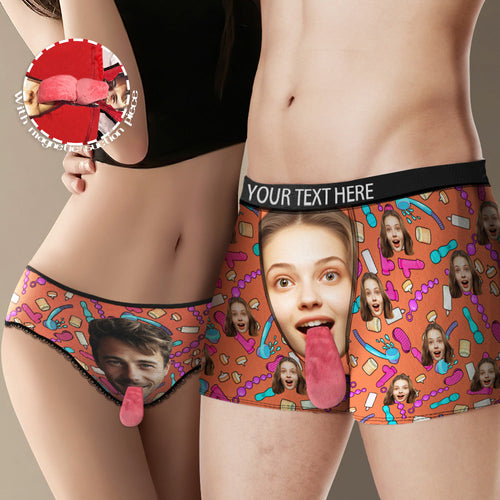Custom Face Underwear Personalized Magnetic Tongue Underwear Valentine's Gifts for Lover - MyFaceSocksAu