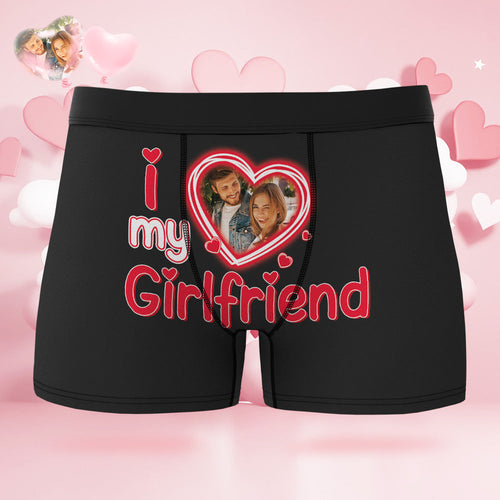 Custom Face Boxer Briefs Personalized Underwear Valentine's Day Gifts for Him I Love Girlfriend - MyFaceSocksAu