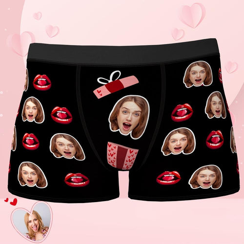 Valentine's Day Gift Custom Face Boxers add Picture Waistband Text Underwear Surprise