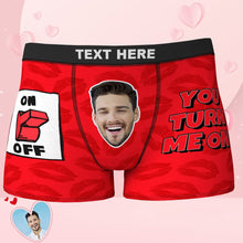 Custom Man Boxer Shorts Waistband Text You Turn Me On