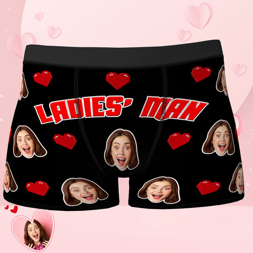 Custom Face Boxers add Picture Waistband Text Ladies' Man