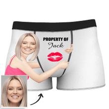 Custom Face Property Of Your Name Man Boxer Kiss