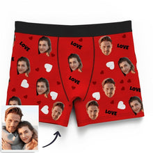 Men's Custom Love And Face On Boxer Shorts 3D Online Preview