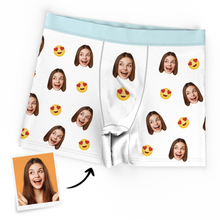 Custom Heart And Love Photo Emoticons Underwear Couple Underpants Set