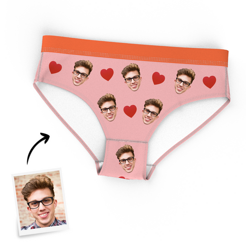 Custom Personalized Photo Emoticons Face Panties Love Heart