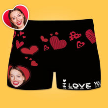 Custom Face Man Boxer With Red Heart For Him Gift