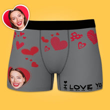 Custom Face Man Boxer With Red Heart For Him Gift