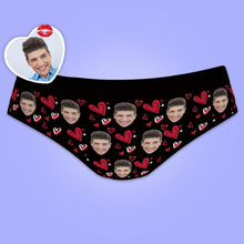 Custom Women's Panties All Over Print Face Photo With Hearts