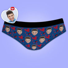 Custom Women's Panties All Over Print Face Photo With Hearts